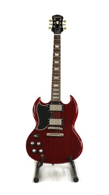 Lot 253 - A left handed Epiphone SG400 pro electric guitar