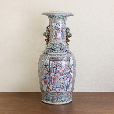 Lot 104 - A large Chinese Canton famille rose vase