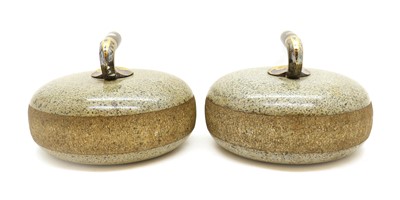 Lot 191 - A pair of Scottish green granite curling stones