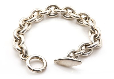 Lot 442 - A sterling silver trace chain bracelet, by Georg Jenson, c.1960