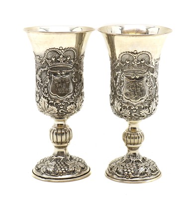 Lot 50 - A pair of Kiddish silver cups