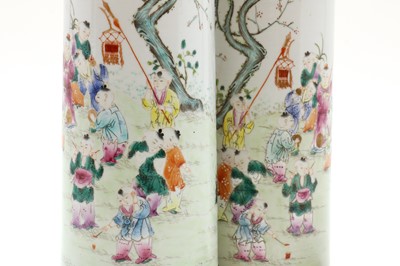 Lot 54 - A pair of Chinese famille rose vases