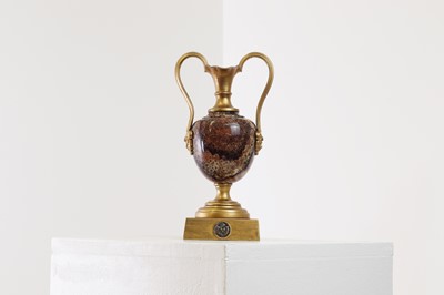 Lot 213 - A Derbyshire Blue John and gilt-bronze pedestal vase