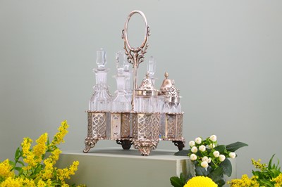 Lot 112 - A Victorian silver condiment stand