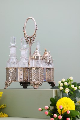 Lot 112 - A Victorian silver condiment stand