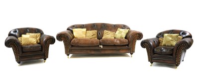 Lot 363 - A leather three-piece suite by Thomas Lloyd