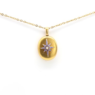 Lot 9 - A Victorian gold oval locket pendant