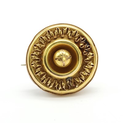 Lot 5 - A Victorian gold shield design brooch