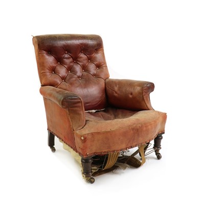 Lot 365A - A mahogany leather library armchair