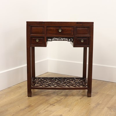 Lot 255 - A Chinese hardwood dressing table