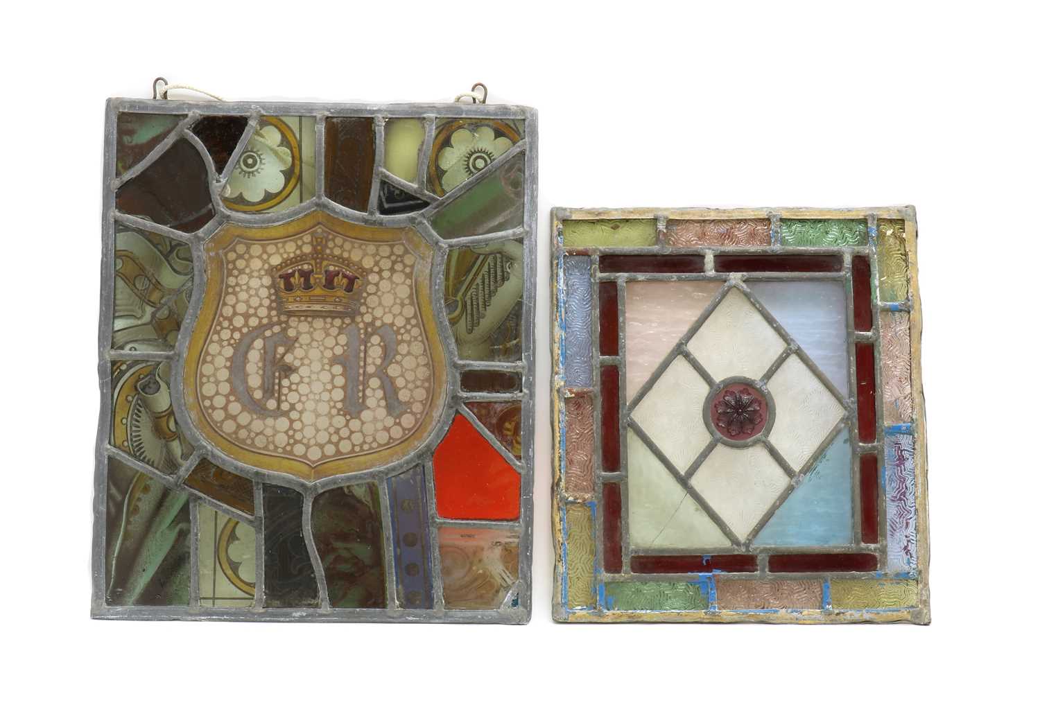 Lot 141 - A stained glass windowpane,