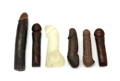 Lot 184 - A group of six carved phalluses