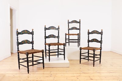 Lot 497 - A set of four painted side chairs