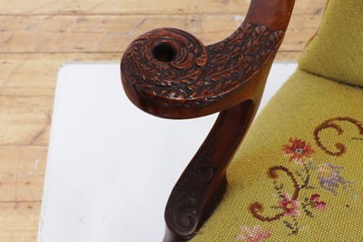 Lot 59 - A George II-style walnut elbow chair