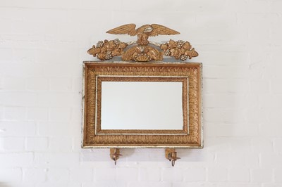 Lot 406 - A gilt and silvered wood and gesso girandole mirror