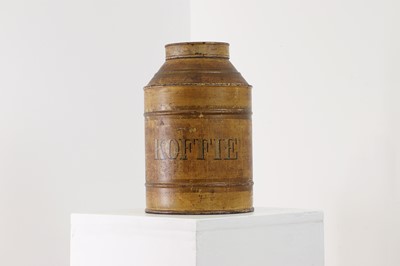 Lot 396 - A painted toleware coffee canister