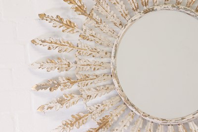 Lot 442 - A painted-metal sunburst mirror