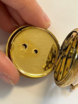 Lot 499 - A Swiss key wound enamel and diamond open faced fob watch