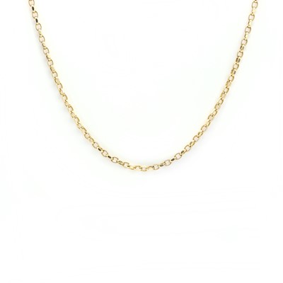 Lot 177 - A 9ct gold faceted belcher link chain