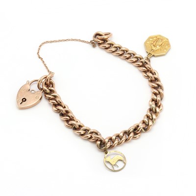 Lot 166 - A gold charm bracelet