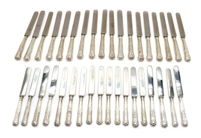 Lot 14 - A set of silver-handled table knives
