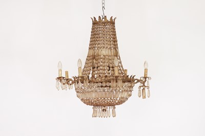 Lot 565 - A cut-glass and gilt-metal chandelier