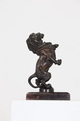 Lot 341 - A bronze figure of a rampant lion