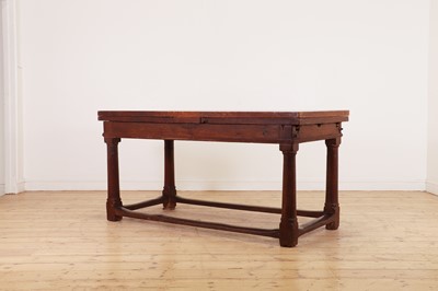 Lot 631 - An oak draw-leaf refectory table