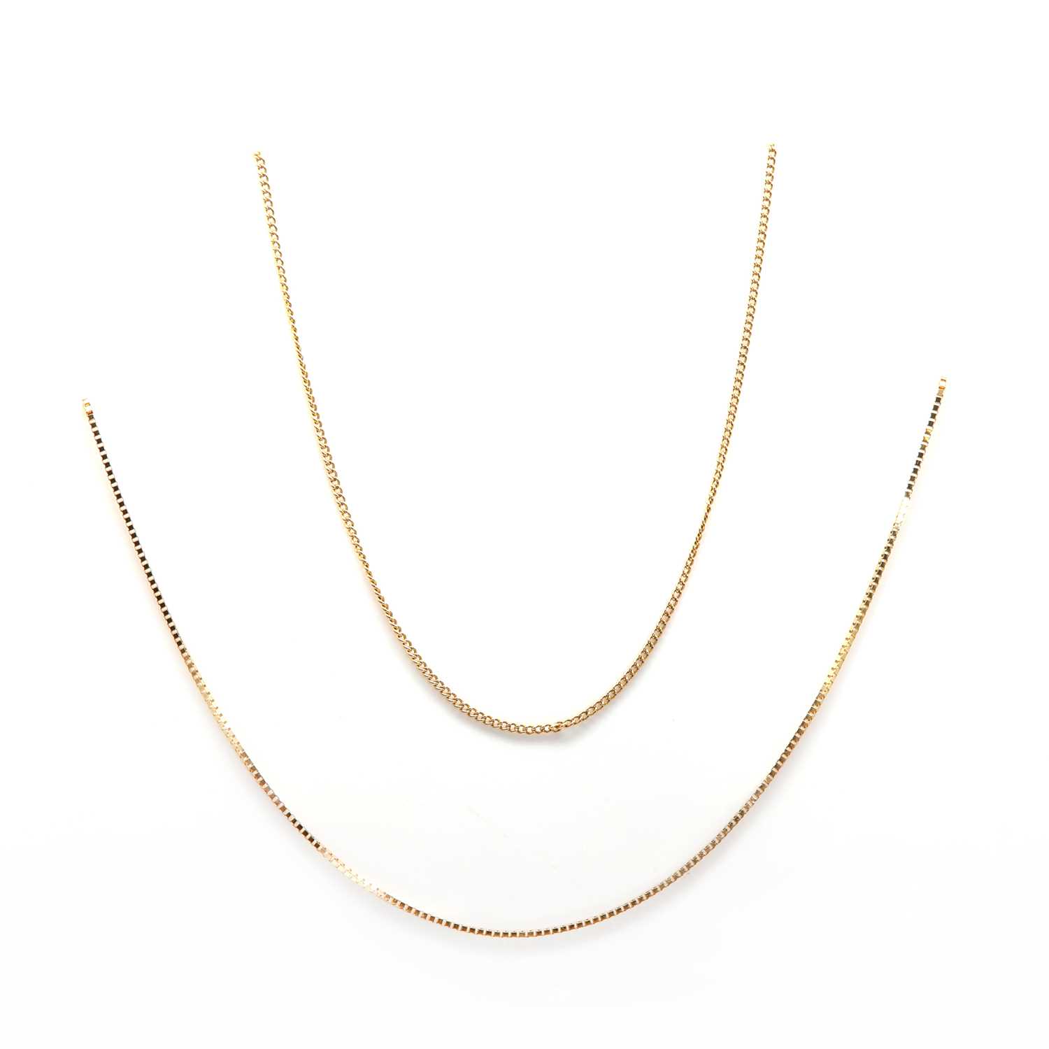 Lot 287 - Two 9ct gold chains