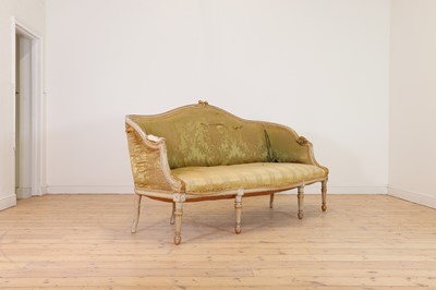 Lot 448 - A George III painted and parcel-gilt sofa