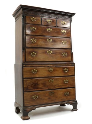 Lot 488 - A George III mahogany chest on chest