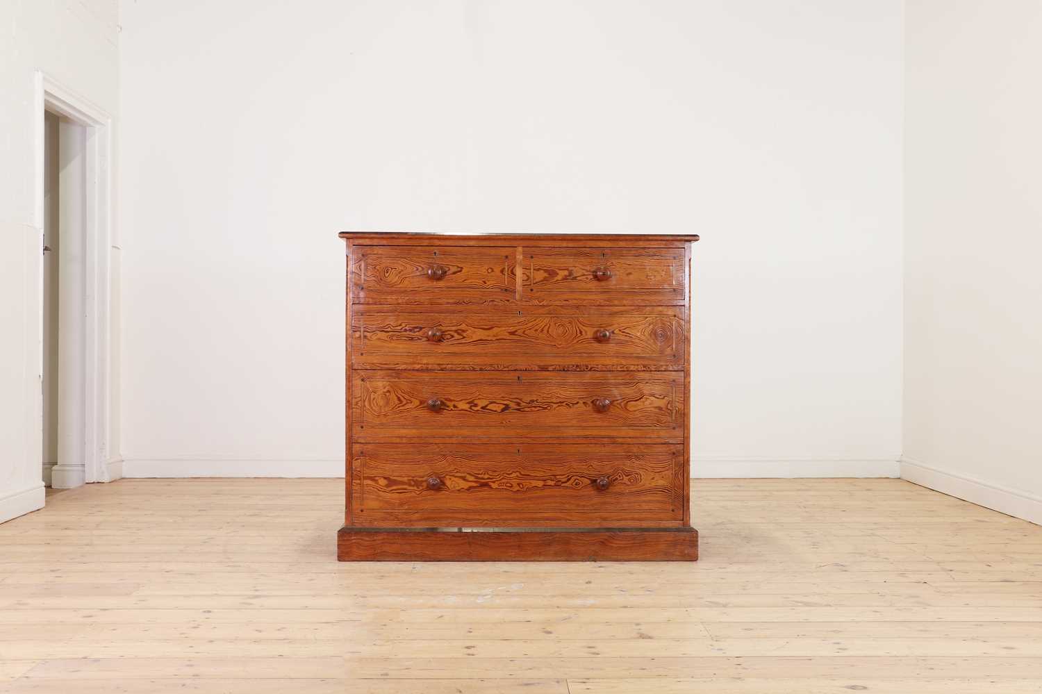 Lot 331 - A Victorian pitch pine chest of drawers