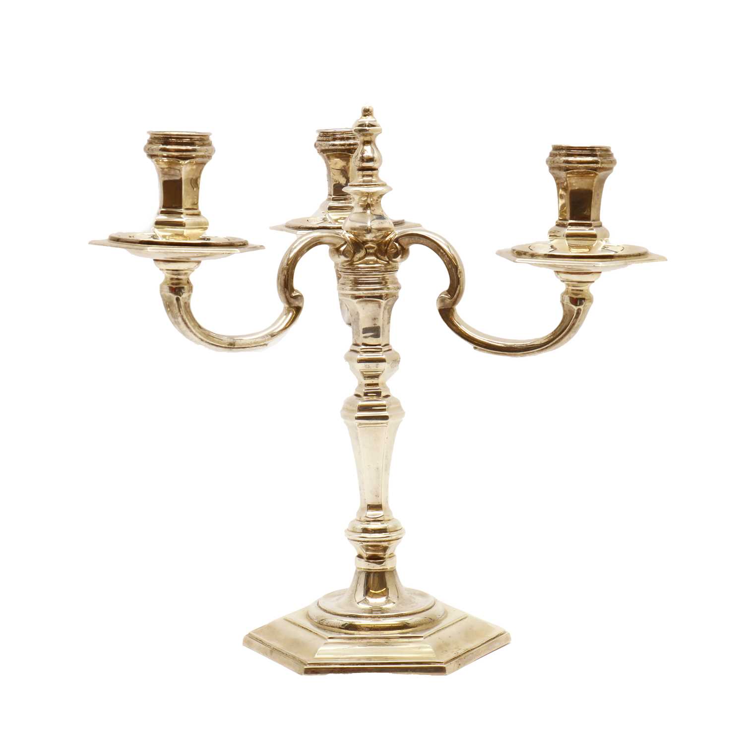 Lot 98 - A silver candelabra