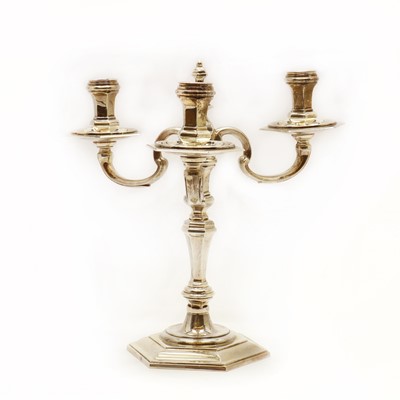 Lot 98 - A silver candelabra