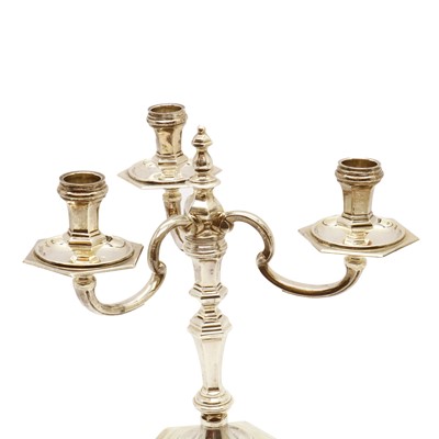 Lot 98 - A silver candelabra