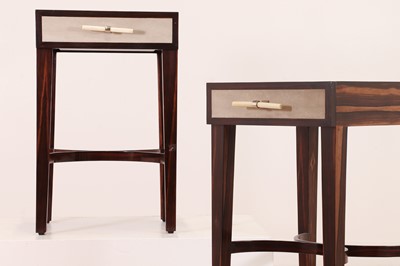 Lot 533 - A pair of Art Deco-style Macassar ebony side tables