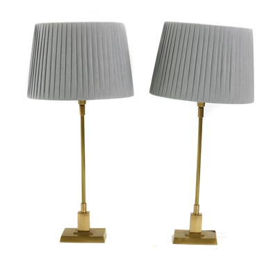 Lot 176A - A pair of brass table lamps