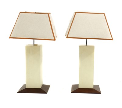 Lot 177 - A pair of modernist wooden table lamps