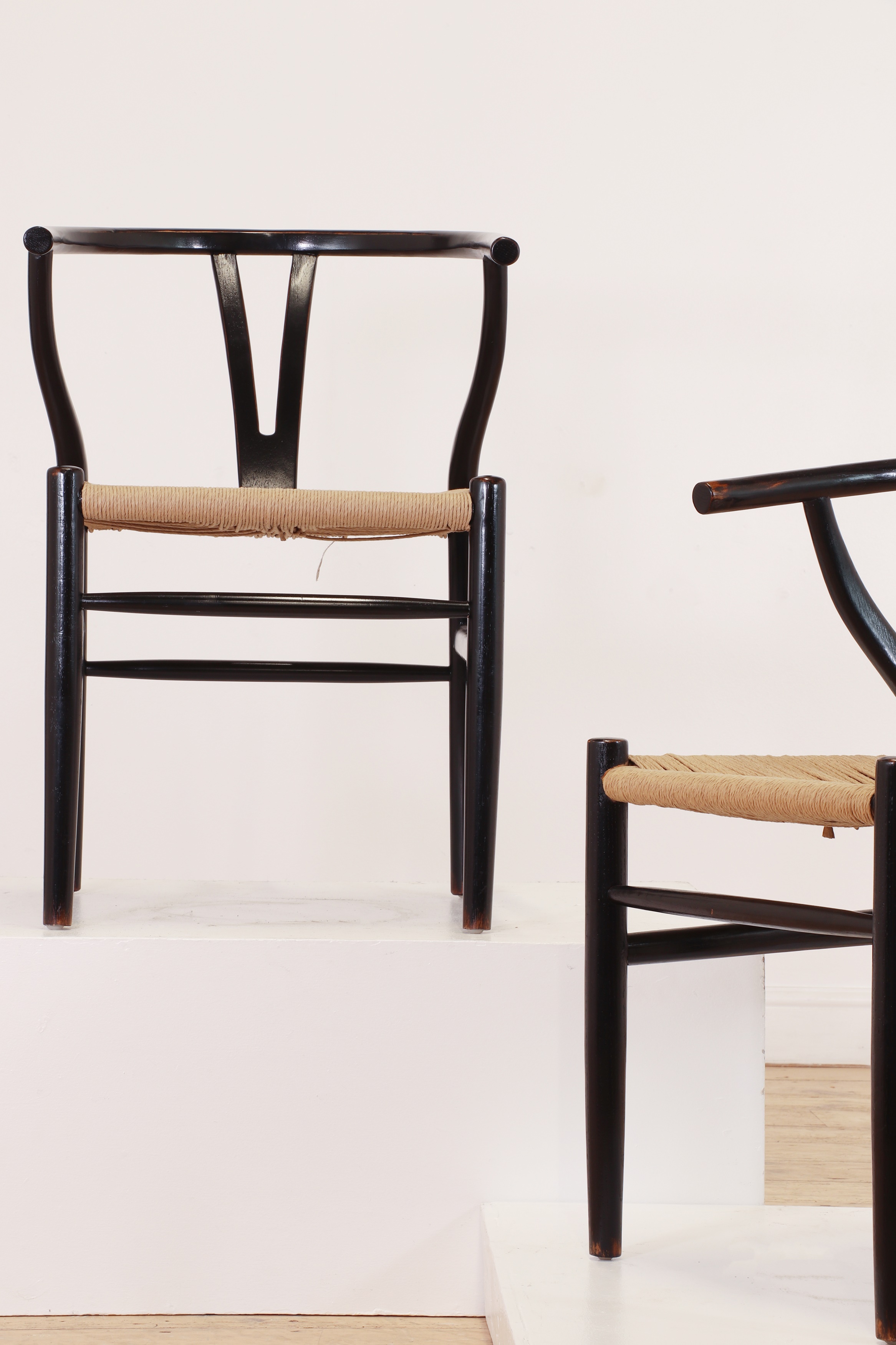 Lot 330 A set of ten wishbone dining chairs,