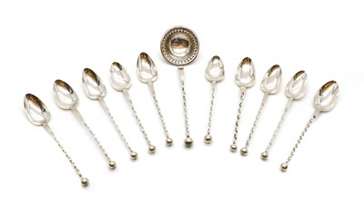 Lot 105 - A group of Norwegian silver spiral twist spoons