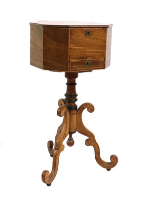 Lot 347 - A George IV mahogany and inlaid pedestal work table