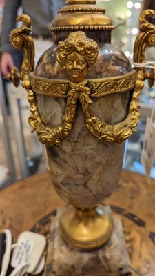 Lot 232 - A Napoleon III Derbyshire fluorite and gilt-bronze table lamp