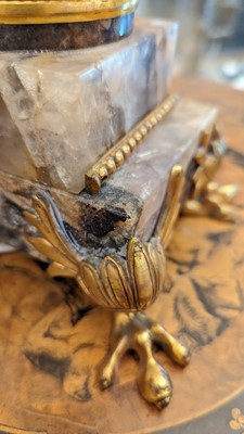 Lot 232 - A Napoleon III Derbyshire fluorite and gilt-bronze table lamp