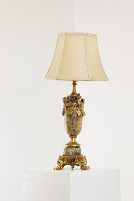 Lot 232 - A Napoleon III Derbyshire fluorite and gilt-bronze table lamp