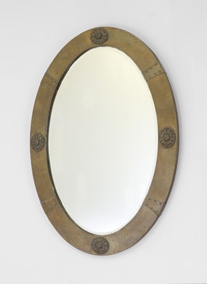 Lot 120 - An Arts & Crafts brass mirror