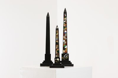 Lot 260 - Three Ashford black marble obelisks