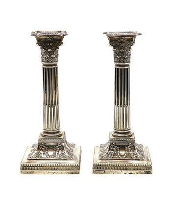 Lot 44 - A pair of Victorian silver candlesticks
