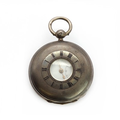 Lot 522 - A silver key wind half hunter pocket watch