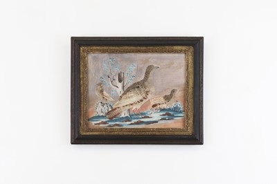 Lot 541 - A Regency watercolour and feather picture