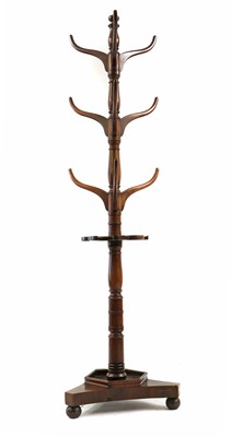 Lot 285 - A William IV mahogany coat, stick and hat stand
